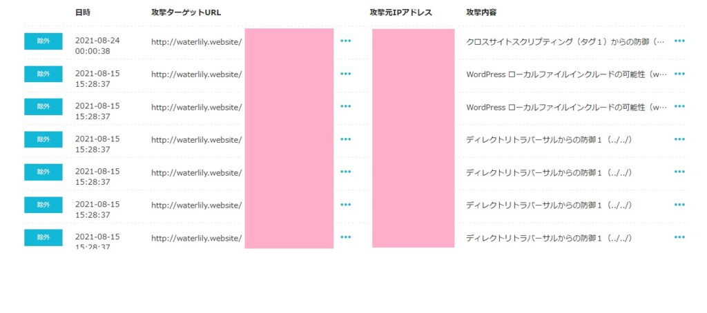 ConoHaWING 　WAF　管理画面